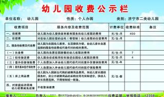 幼儿园收费 幼儿园收费